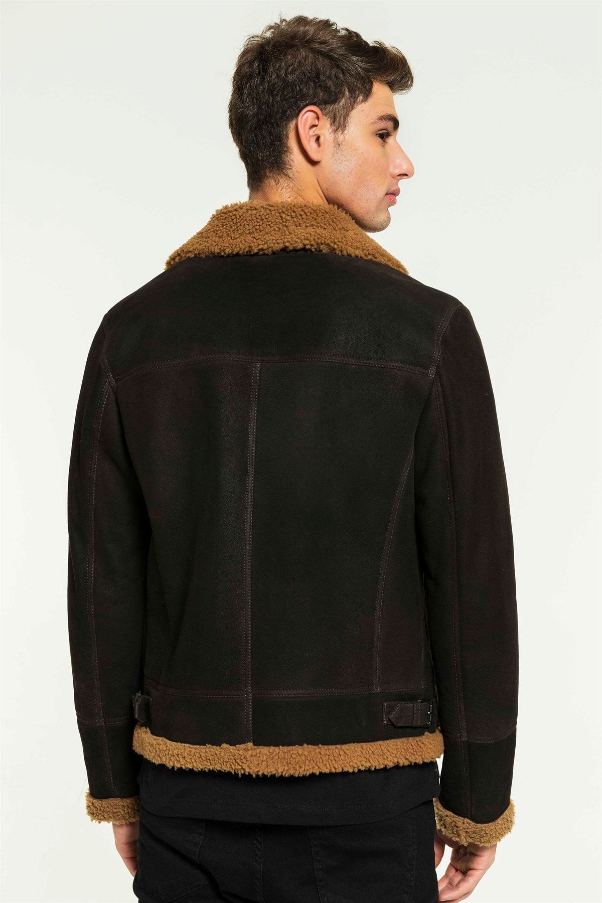 Men's Toffee Aviator Shearling Jacket