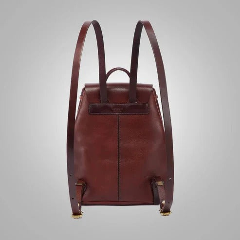 Women’s Brown Genuine Leather Backpack - Premium Avanzar Leather