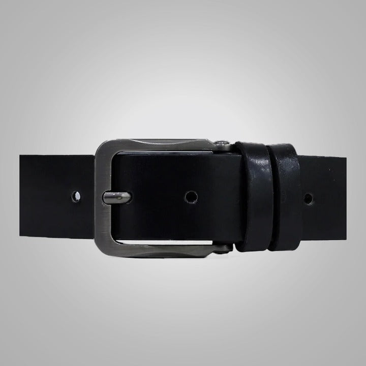 Men's Classic Black Genuine Leather Belt