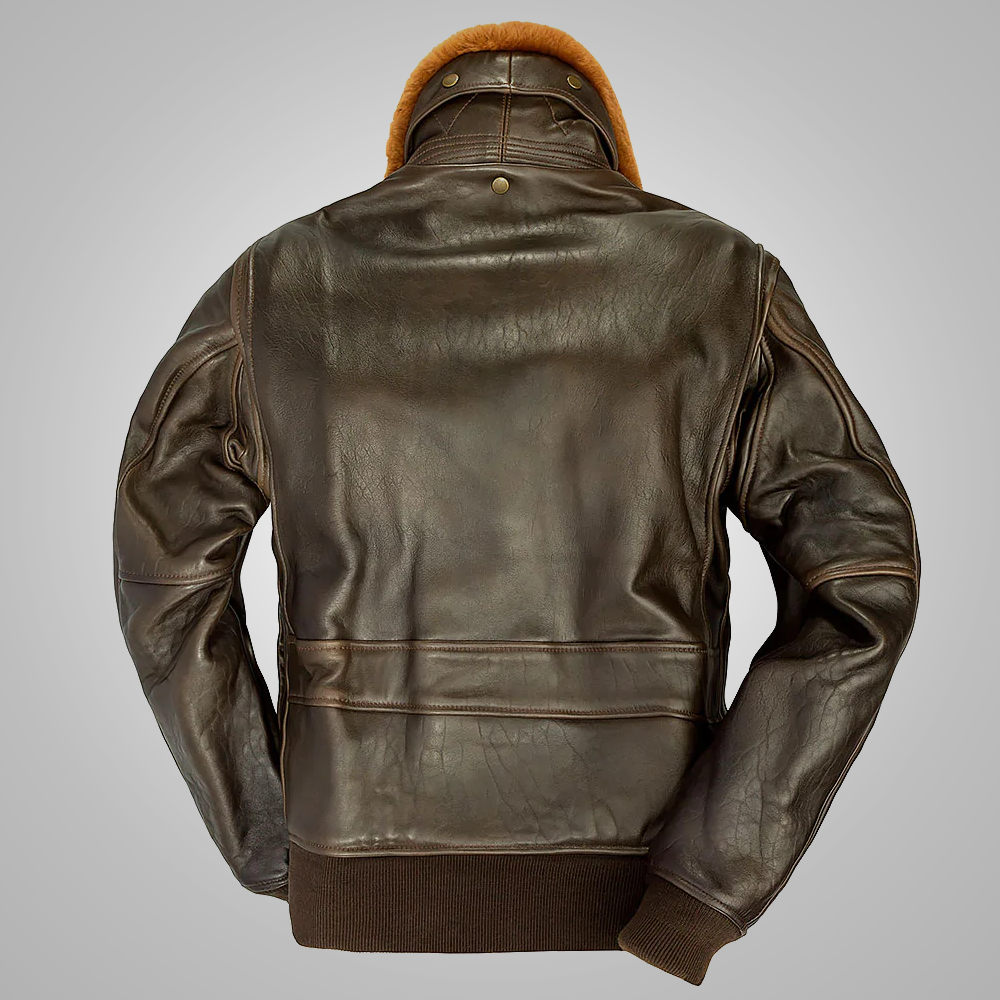 Brown Men's Lambskin G-1 Flight Leather Jacket by Avanzar Leather