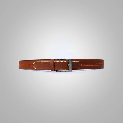 The Men's Best Leather Belt with Contrast Stitching