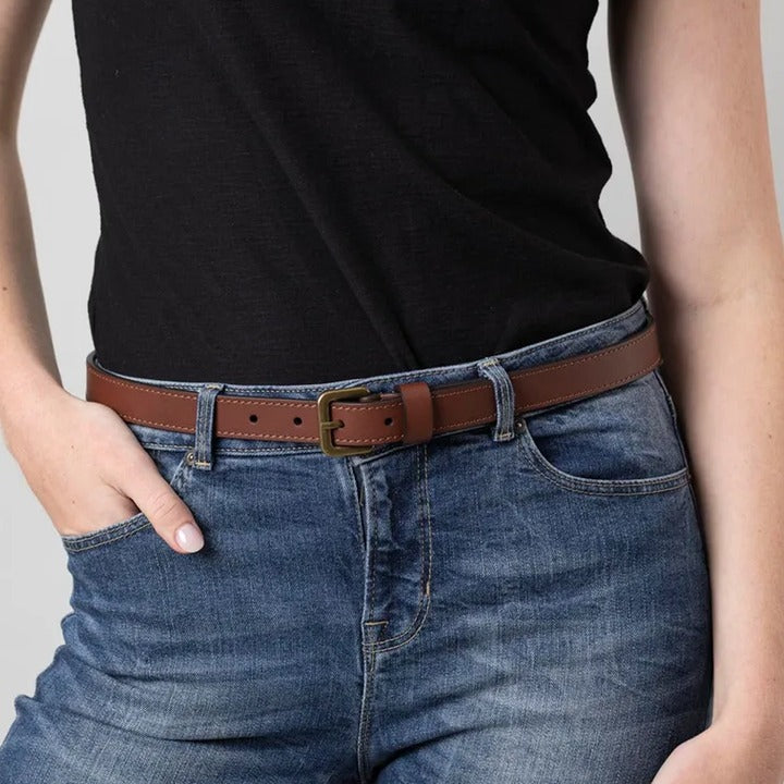 New Women's Genuine Keswick Leather Belt in Tan