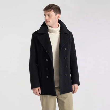 Men’s Wool Black Navy Peacoat