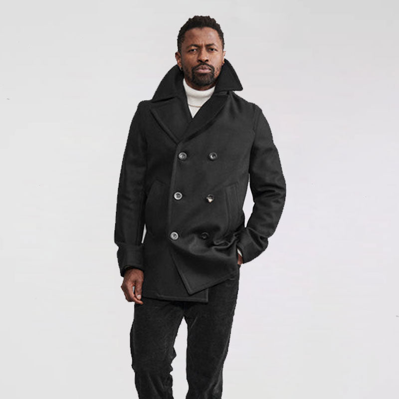 Men’s Black Wool Peacoat