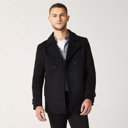 Men’s Black Wool Navy Peacoat