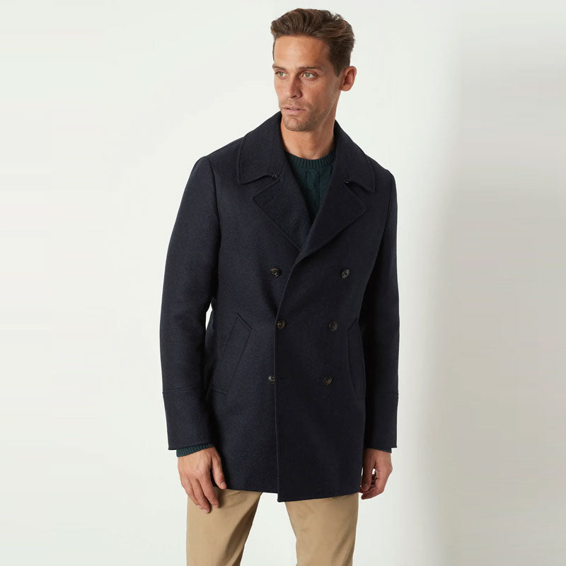 Men’s Black Wool Navy Peacoat