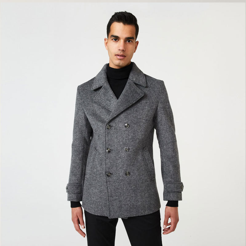 Men’s Grey Marle Fleece Peacoat