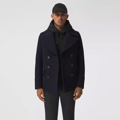 Men’s Dark Blue Wool Navy Peacoat