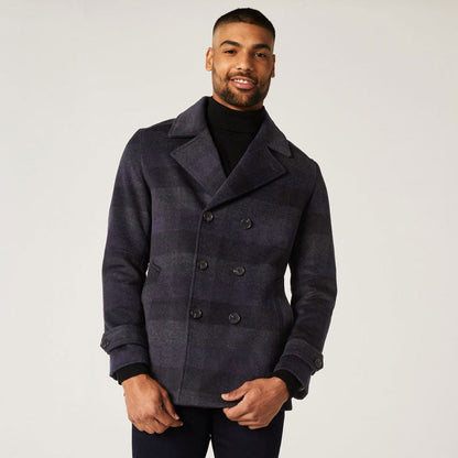 Men’s Brown Fleece Peacoat