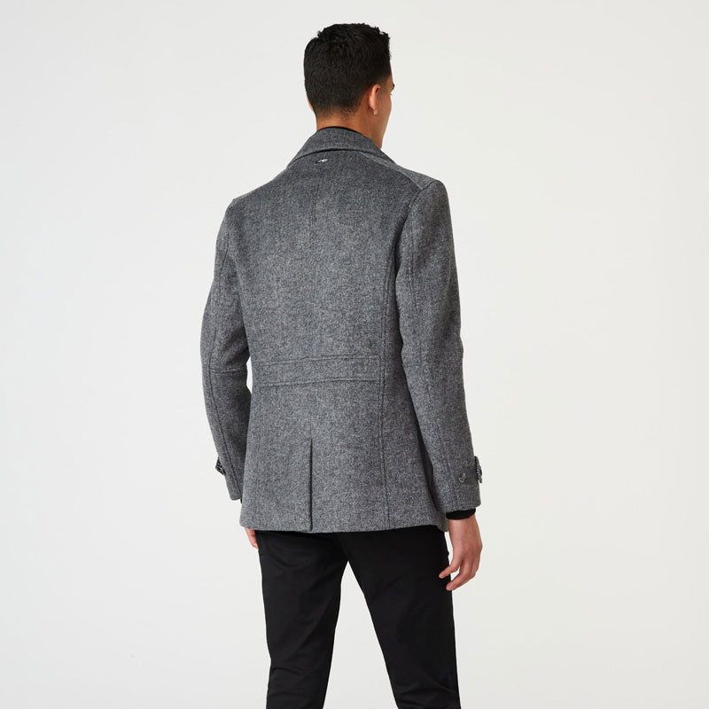 Men’s Grey Marle Fleece Peacoat