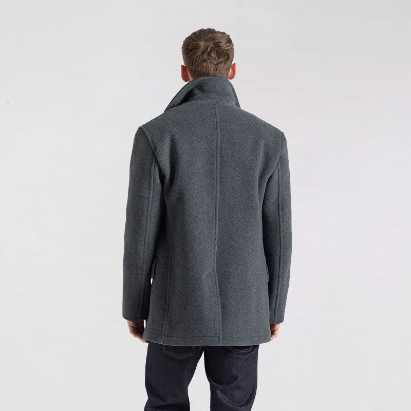 Men’s Grey Wool Peacoat