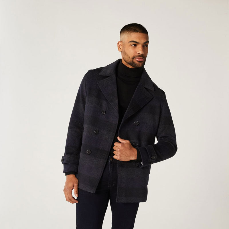 Men’s Brown Fleece Peacoat