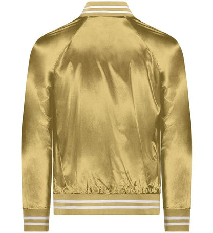Golden Luxe Satin Bomber Jacket