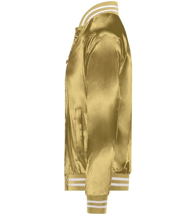 Golden Luxe Satin Bomber Jacket