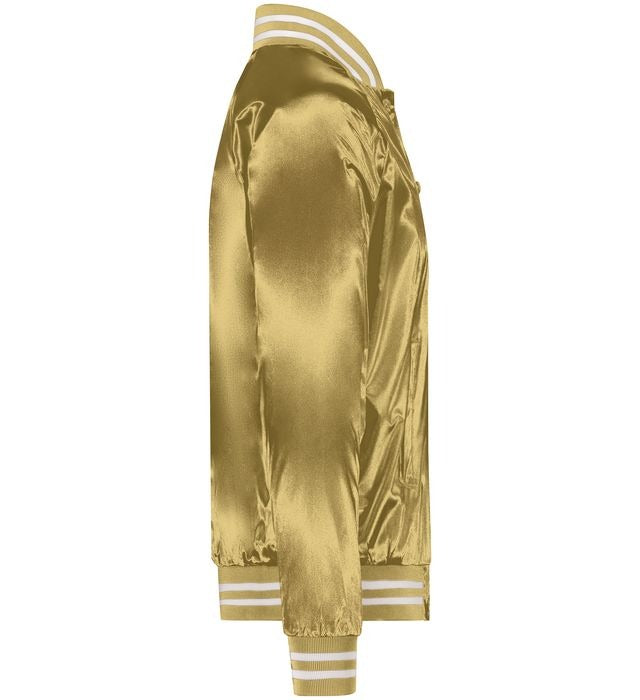 Golden Luxe Satin Bomber Jacket