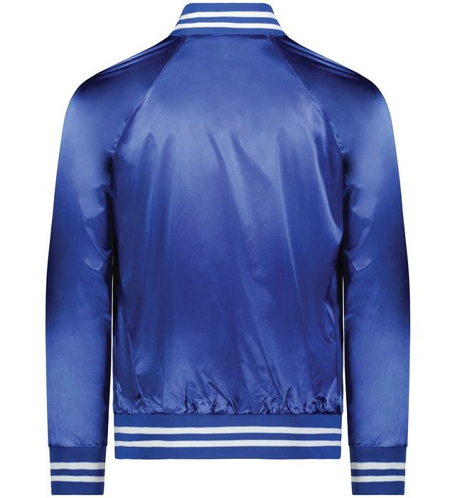 Royal Luxe Blue Satin Bomber Jacket