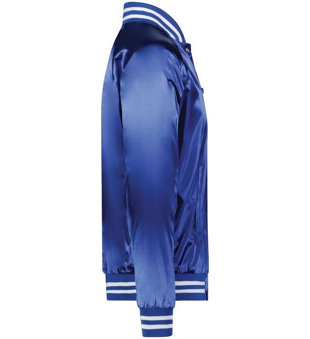 Royal Luxe Blue Satin Bomber Jacket