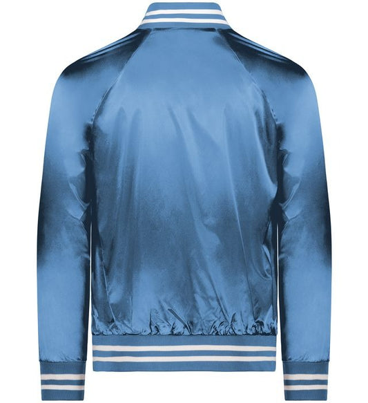 Men’s Light Blue Satin Bomber Jacket