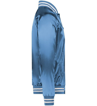 Men’s Light Blue Satin Bomber Jacket