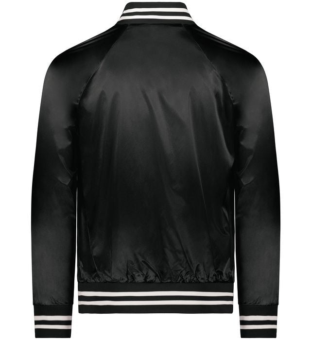 Men’s Classic Black Satin Bomber Jacket