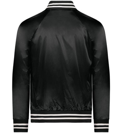 Men’s Classic Black Satin Bomber Jacket