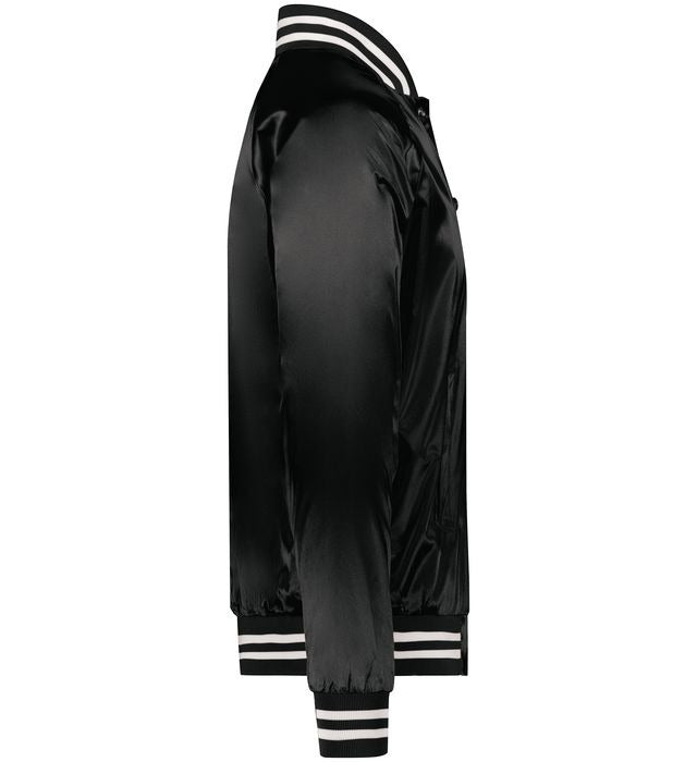 Men’s Classic Black Satin Bomber Jacket