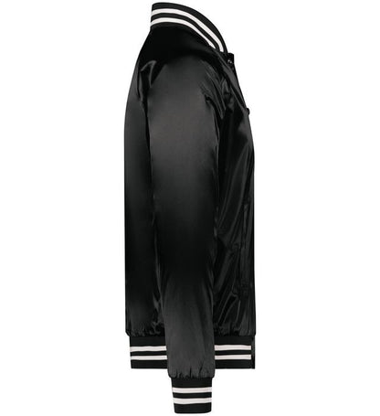 Men’s Classic Black Satin Bomber Jacket