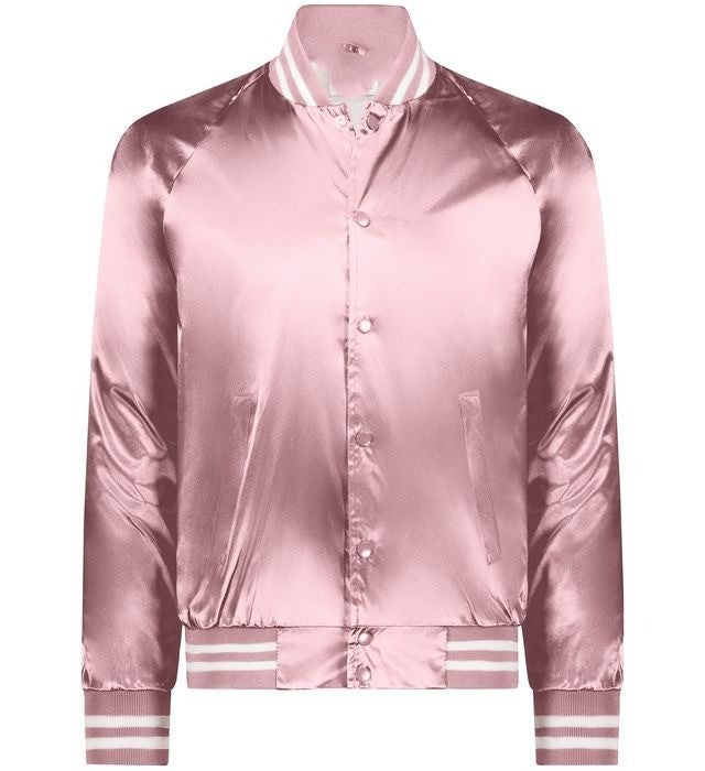 Men’s Pink Satin Bomber Jacket