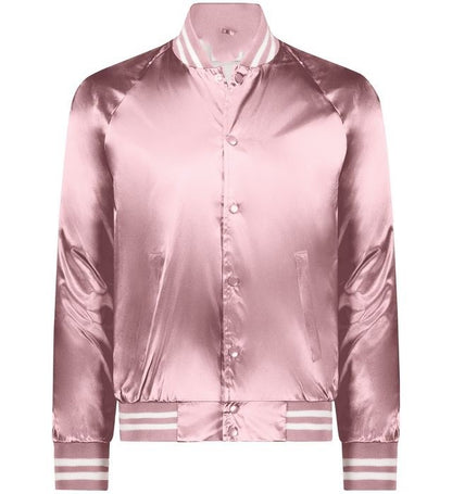 Men’s Pink Satin Bomber Jacket