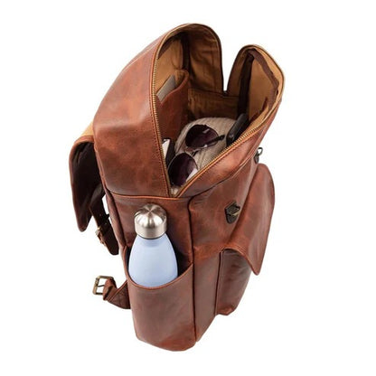 Men’s Brown Lambskin Leather Backpack - Stylish, Durable Leather Avanzar Leather