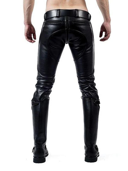 Men's Premium Skinny Fit Padded Leather Pants