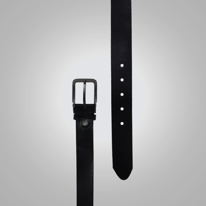 Men's Classic Black Genuine Leather Belt