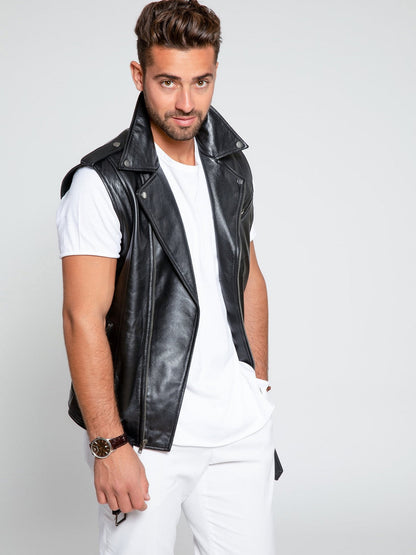 Men's Biker Leather Vest