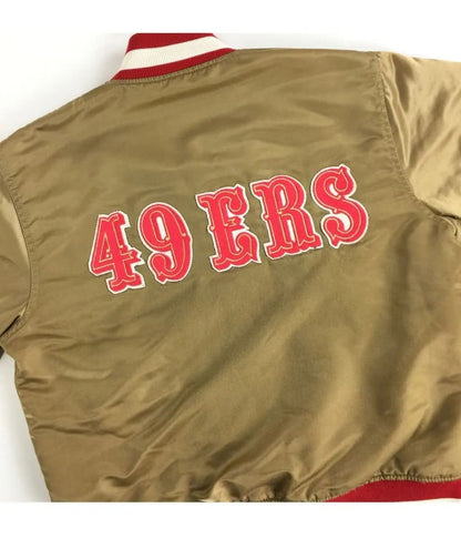 Vintage 80s San Francisco 49ers Red Satin Bomber Jacket