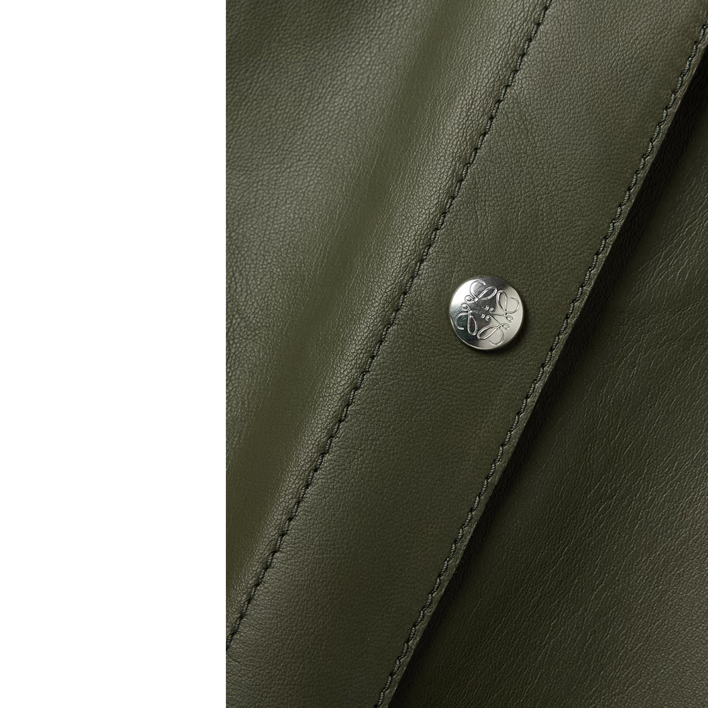 New Women's Green Soft Leather Shirt with Smart Collar