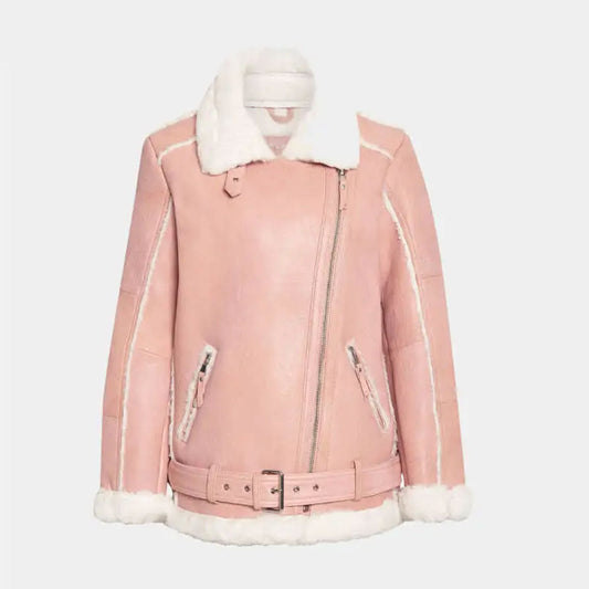 Women’s Rose Blossom Shearling Leather Jacket