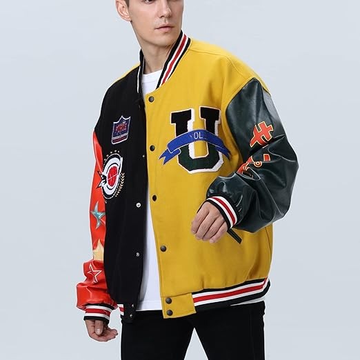 Unisex Y2K Embroidered Varsity Letterman Bomber Baseball Jacket