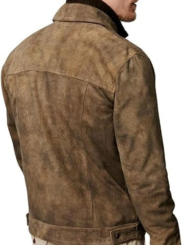 Premium Vintage Trucker Suede Leather Jacket for Men