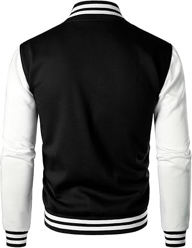 HOOD CREW Men's Varsity Baseball Cotton Blend Letterman Jacket