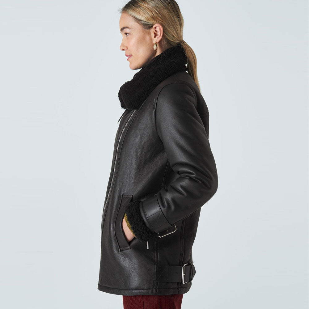 Shearling Brianna Biker Jacket