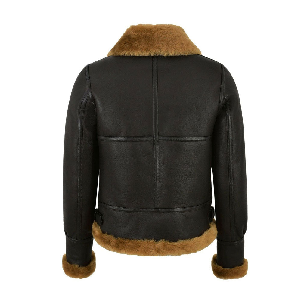 Women's RAF B3 Flying Bomber Aviator Style Shearling Leather Jacket