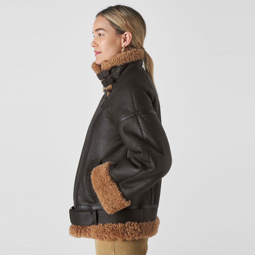 Shearling Brooke Biker Jacket 