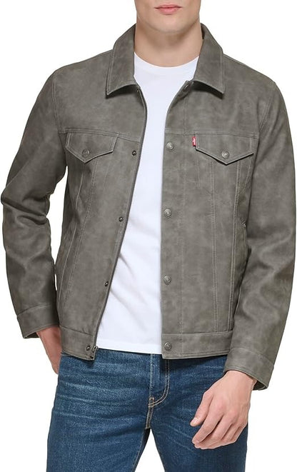 Levi's Men's Faux Leather Classic Trucker Jacket Iconic Style with a Modern Edge