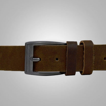 New Men's Brown Genuine Handmade Leather Belt