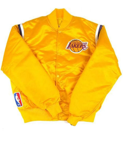 Retro 80s Los Angeles Lakers Satin Bomber Jacket
