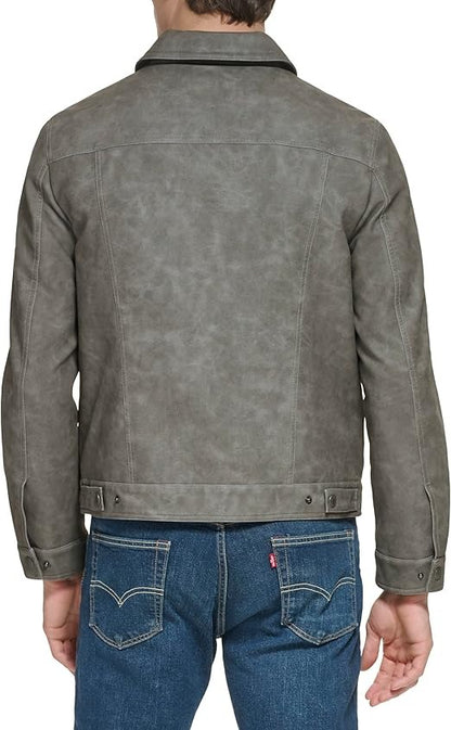 Levi's Men's Faux Leather Classic Trucker Jacket Iconic Style with a Modern Edge