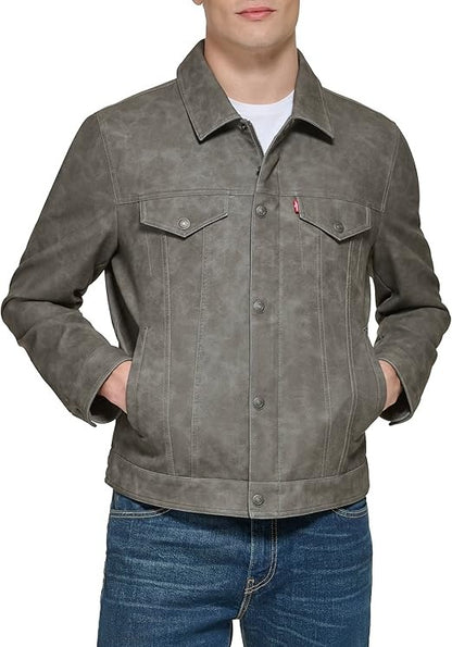 Levi's Men's Faux Leather Classic Trucker Jacket Iconic Style with a Modern Edge