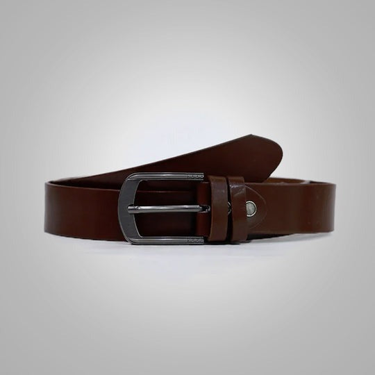 New Men's Brick Red Genuine Handmade Leather Belt