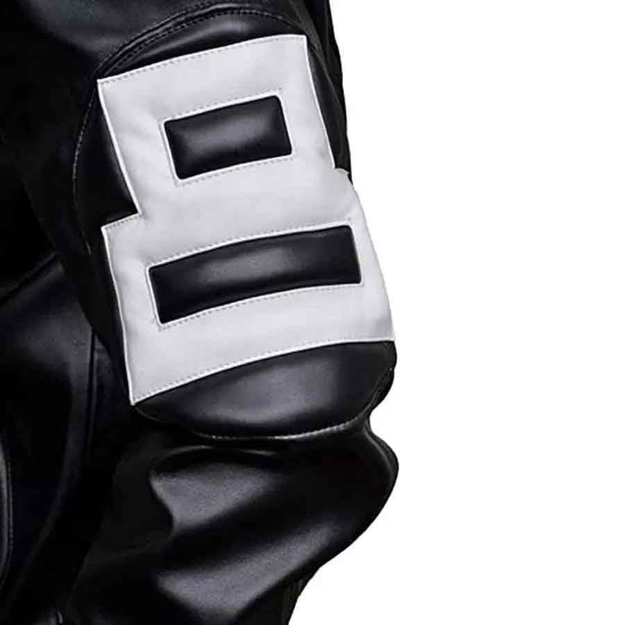 8 Ball Black Leather Bomber Jacket