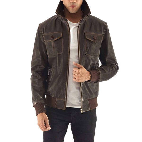 Aaron Brown Classic Leather Bomber Jacket